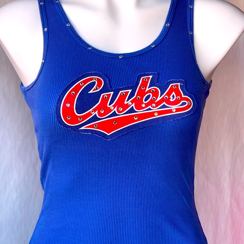 CUBS tank top with 💍BLING 💍 blue sz SM